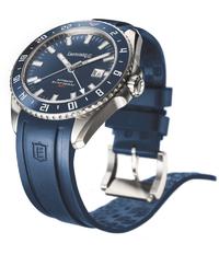 The refined GMT version of the wristwatch model Scafograf 300